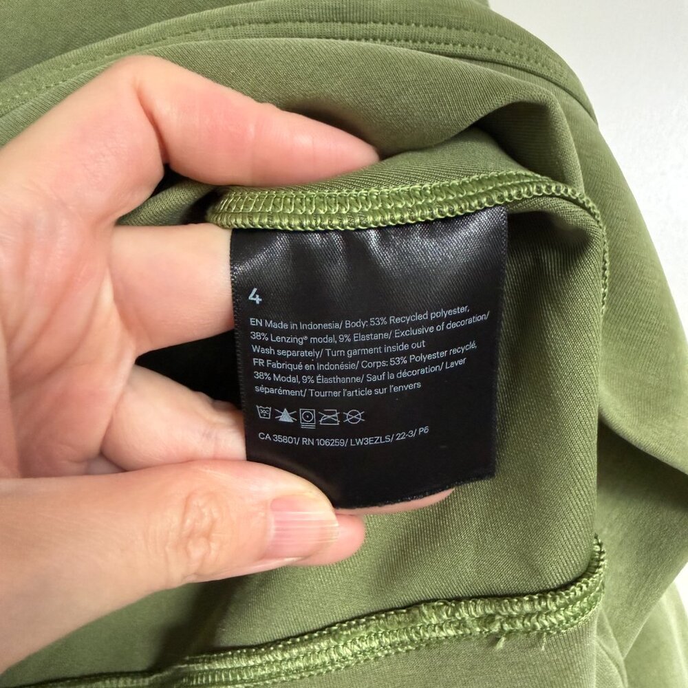 Lululemon Women Perfectly Oversized Cropped Crew Softstreme Green Foliage Size 4 - Picture 3 of 4
